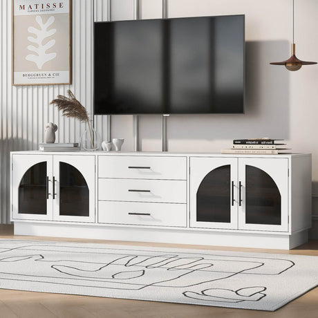 Modern Minimalist White MDF TV Stand With Storage - Sleep Galleria