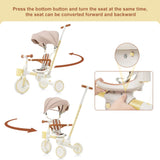 7-in-1 Multifunctional Aluminum Toddler Tricycle With Canopy - Omega Lifestyles