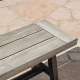 Outdoor Acacia Wood Slat Panel Weather Resistant Bench - Omega Lifestyles