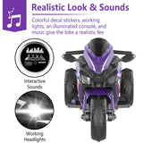 12V Violet Kids Electric Ride-On Motorcycle Toy - Omega Lifestyles