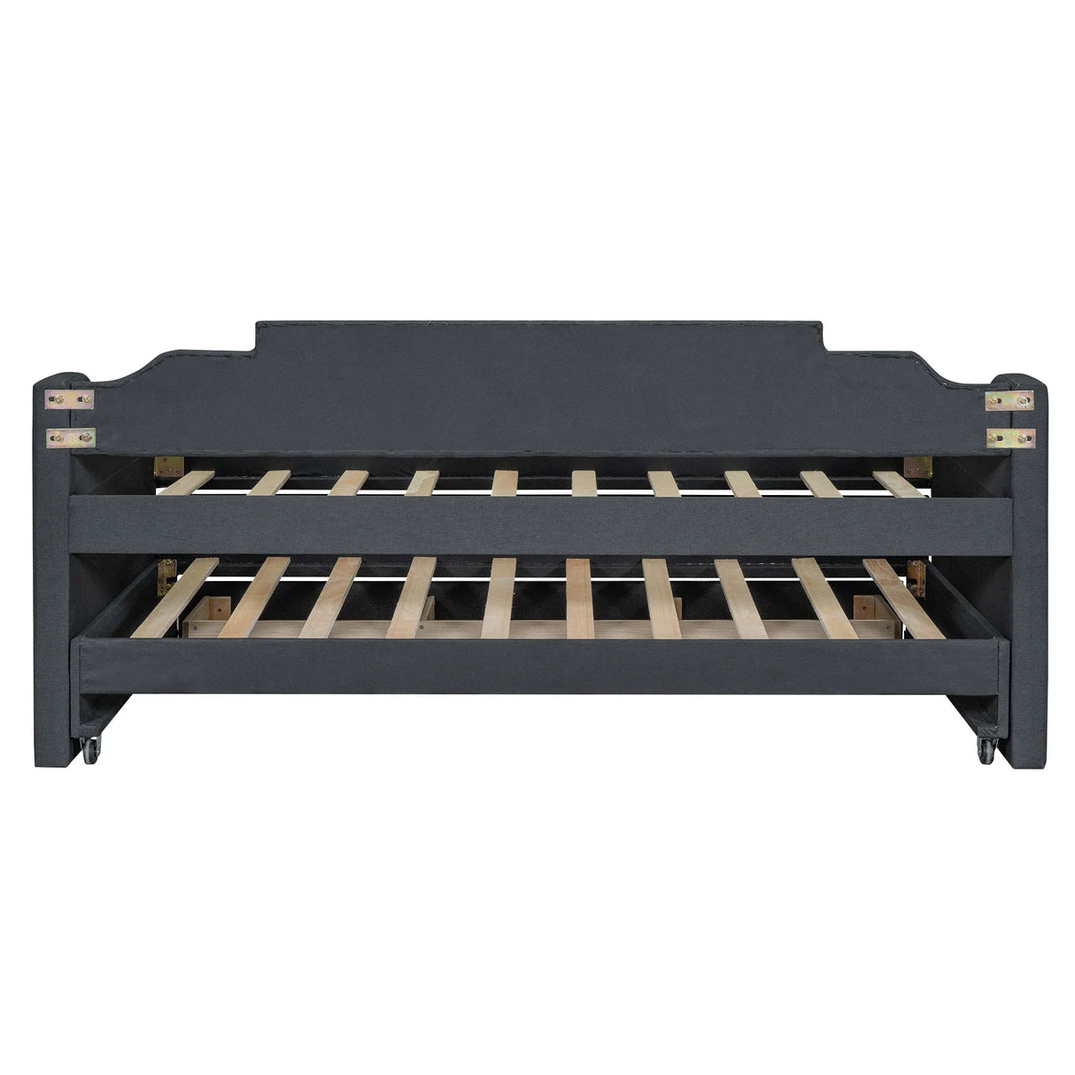 Twin Upholstered Linen-Blend Daybed With Trundle Drawers - Omega Lifestyles