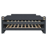 Twin Upholstered Linen-Blend Daybed With Trundle Drawers - Omega Lifestyles