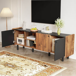 Mid Century Modern TV Stand With Storage Cabinets - Omega Lifestyles