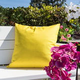 Yellow Weather-Resistant Outdoor Polyester Square Pillow 20x20 - Omega Lifestyles