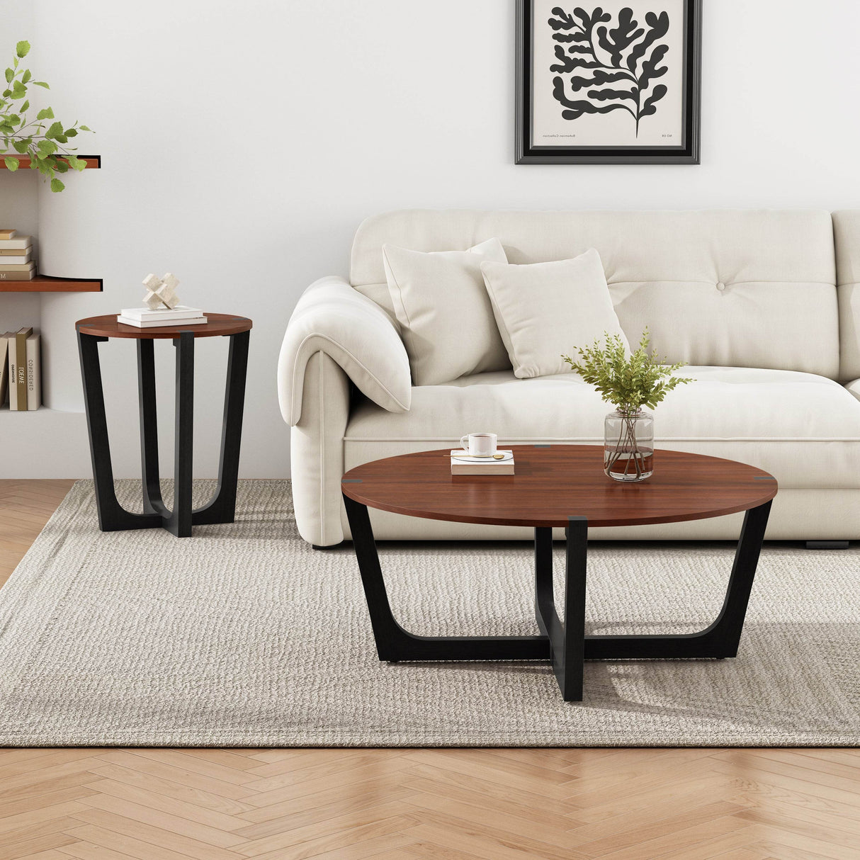 Acacia Solid Wood Round Coffee Table 44-Inch - Sleep Galleria