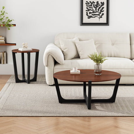 Acacia Solid Wood Round Coffee Table 44-Inch - Sleep Galleria