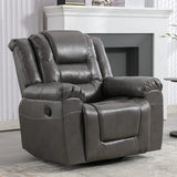 Grey PU Manual Reclining Rocking Swivel Recliner Chair - Omega Lifestyles