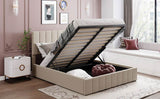Queen Upholstered Platform Bed With Hydraulic Storage System - Omega Lifestyles