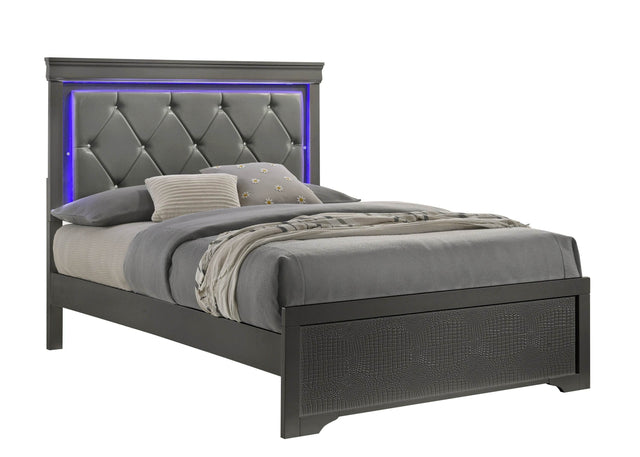 Modern Upholstered King Bed Frame With LED Headboard - Omega Lifestyles