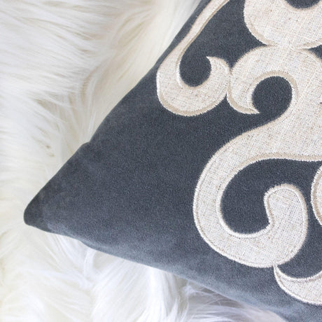 20-Inch Grey Polyester Velvet Decorative Pillowcase Cover - Omega Lifestyles