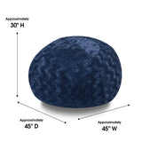 Navy Faux Fur Memory Foam Bean Bag Chair - Omega Lifestyles