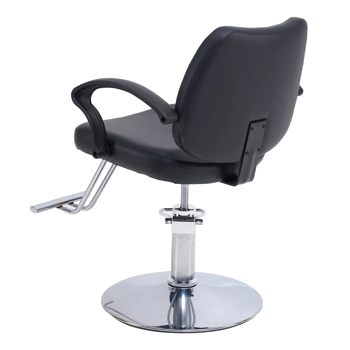Adjustable Height Black PU Leather Barber Chair - Omega Lifestyles