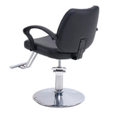 Adjustable Height Black PU Leather Barber Chair - Omega Lifestyles