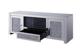 Mirrored Silver Faux Diamonds MDF TV Stand - Omega Lifestyles