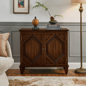Mid Century Modern Walnut Storage Sideboard Cabinet - Omega Lifestyles