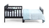 Solid Wood Black Toddler Bed With Safety Rails - Omega Lifestyles