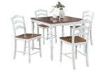 5-Piece Farmhouse White Oak Counter Height Dining Set - Omega Lifestyles