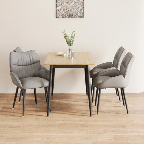 Modern Minimalist Wood Grain Dining Table Chair Set - Omega Lifestyles