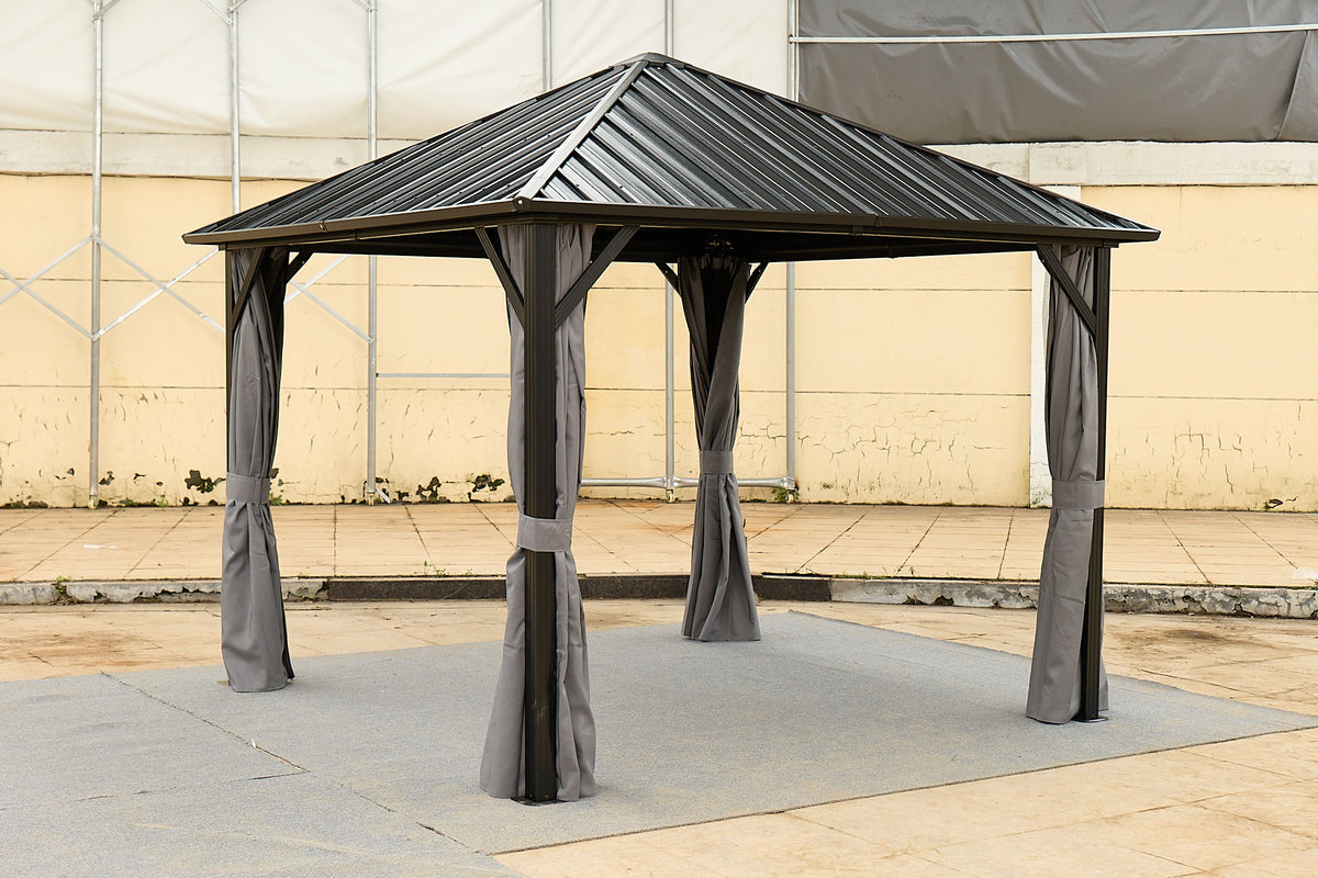 10x10-Foot Outdoor Aluminum Steel Hardtop Gazebo