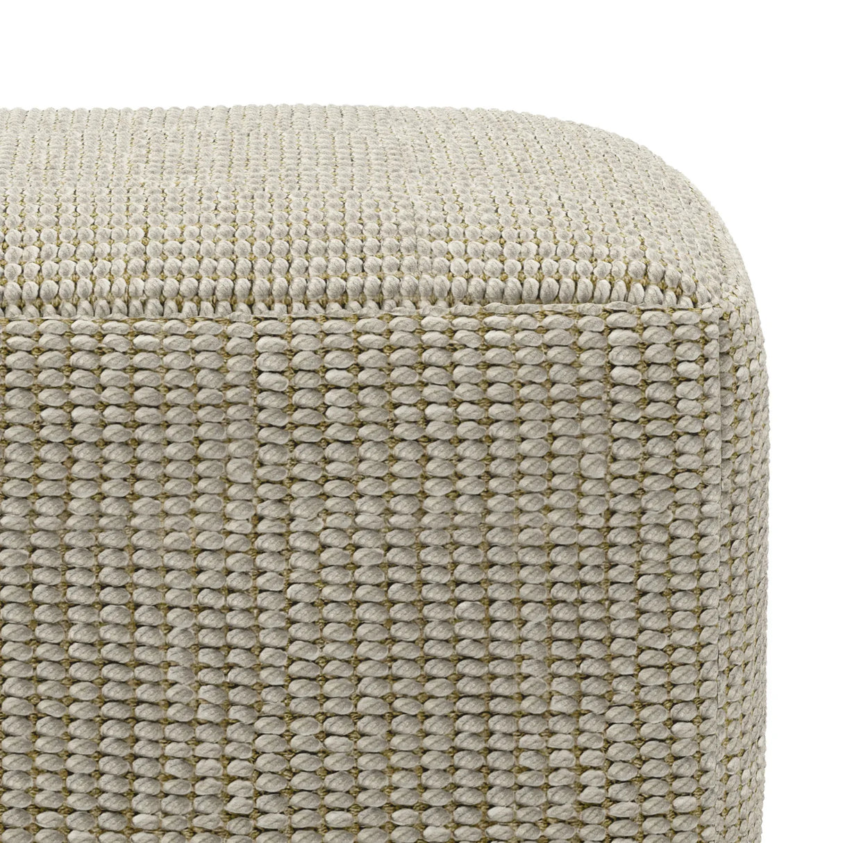 Square Woven Indoor Outdoor Pouf Cream Natural Fiber - Omega Lifestyles