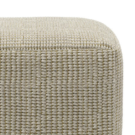 Square Woven Indoor Outdoor Pouf Cream Natural Fiber - Omega Lifestyles