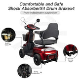 Heavy Duty 4 Wheel Mobility Scooter With Magnetic Brake - Omega Lifestyles