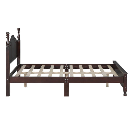 Full Size Dark Walnut Wood Platform Bed Frame - Omega Lifestyles