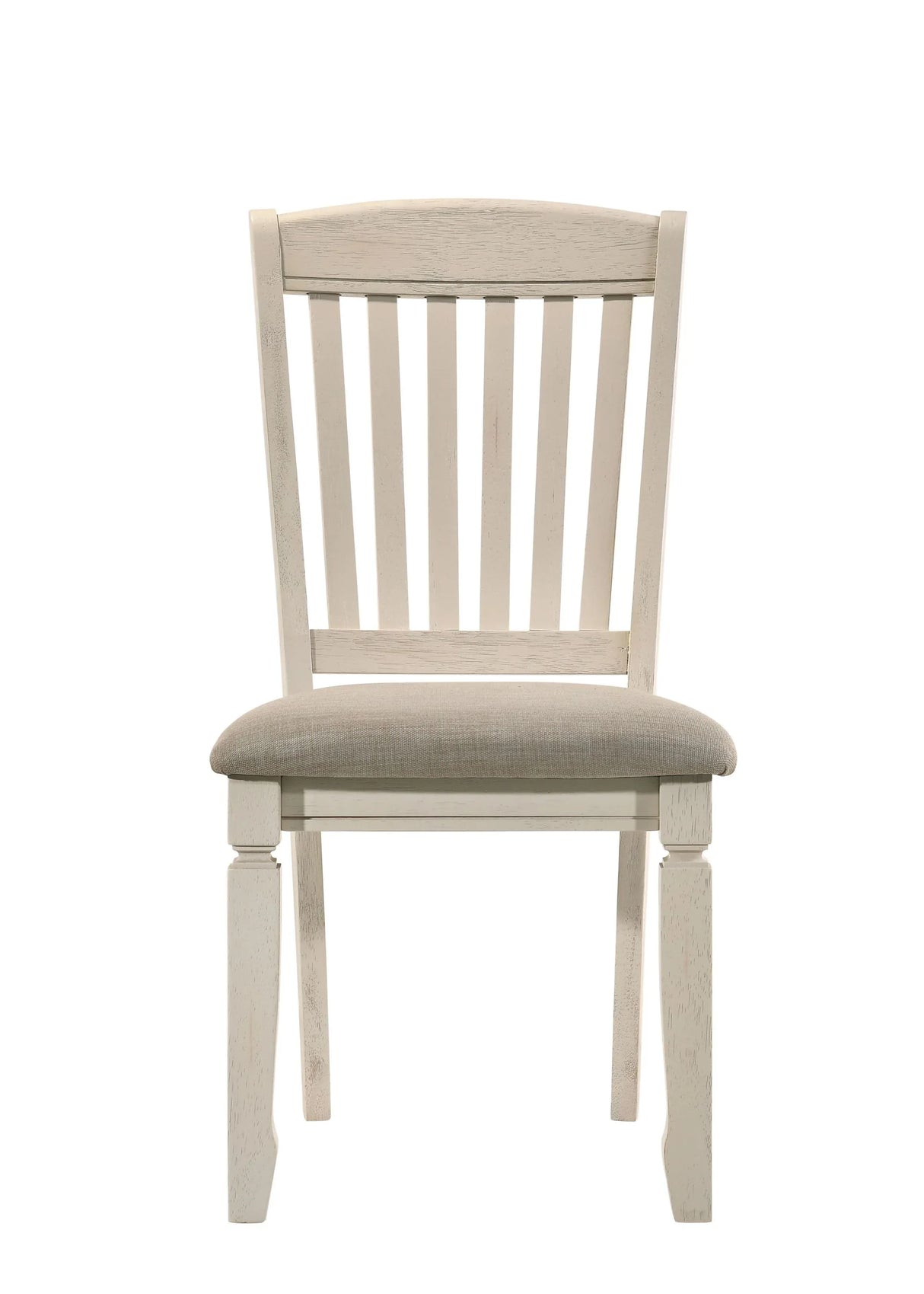 Set Of 2 Tan Fabric Upholstered Side Chairs With Slatted Back - Omega Lifestyles