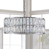 Luxury Crystal 5-Tier Chrome Round Semi Flush Chandelier - Omega Lifestyles