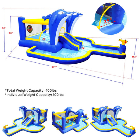 8-in-1 Inflatable Water Park Slide Trampoline Playhouse - Omega Lifestyles