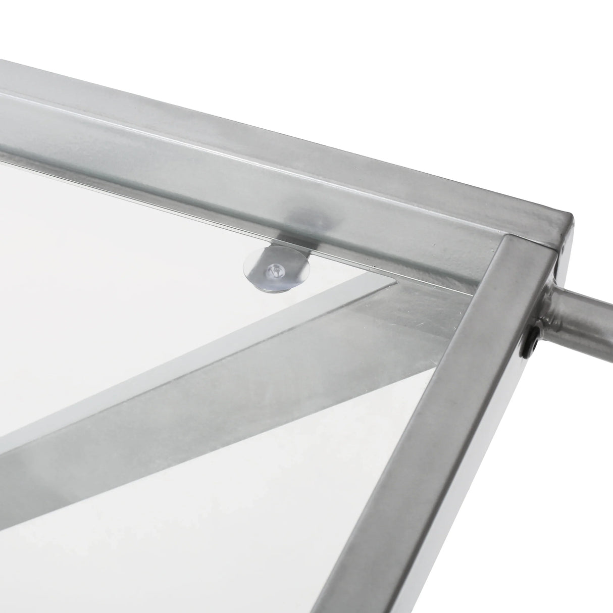 Modern Z-Shaped Silver Glass And Metal Bar Cart - Omega Lifestyles