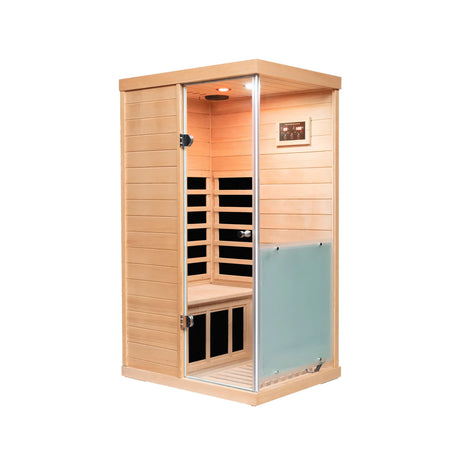 Mini Hemlock Wood Far-Infrared Digital Control Sauna - Omega Lifestyles