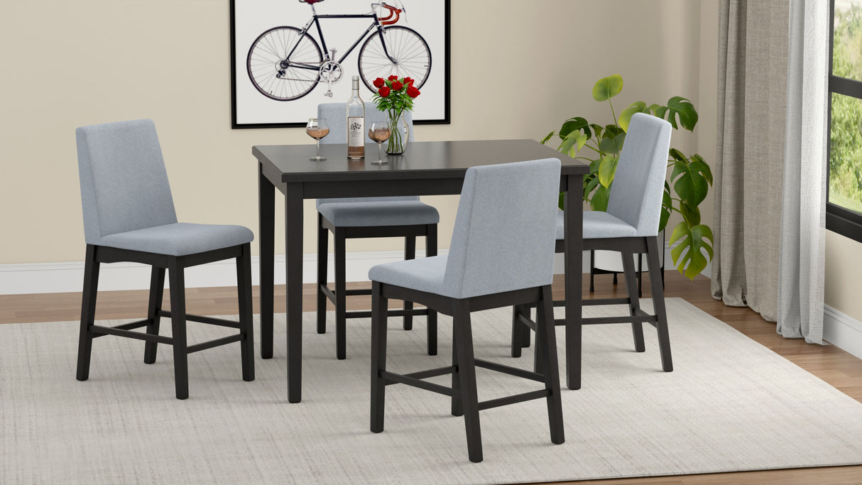 Gray Engineered Wood 5-Piece Contemporary Seating Set
