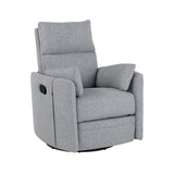 Manual Rocker Swivel Linen Upholstered Recliner Chair With Pillows - Omega Lifestyles
