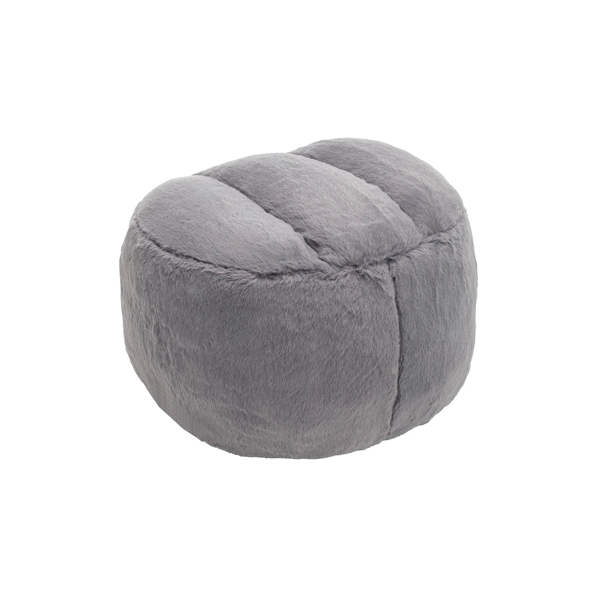 Faux Fur High-Density Foam Bean Bag Chair With Footstool - Omega Lifestyles