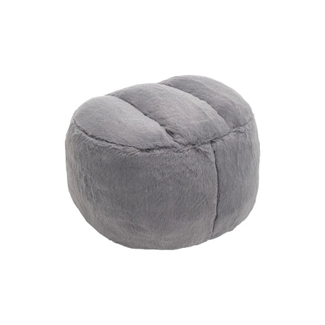 Faux Fur High-Density Foam Bean Bag Chair With Footstool - Omega Lifestyles