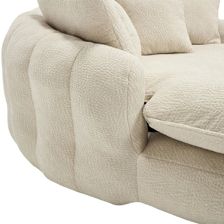 Oversized Chenille Memory Foam Bean Bag Sofa With Pillows - Omega Lifestyles
