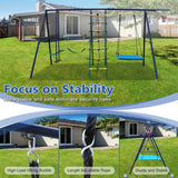 6-in-1 Steel Backyard Swing Set With Climbing Ladder - Omega Lifestyles