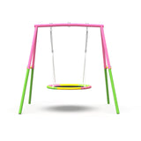 Flying Saucer Steel A-Frame Outdoor Swing Set - Omega Lifestyles