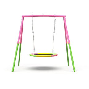 Flying Saucer Steel A-Frame Outdoor Swing Set - Omega Lifestyles