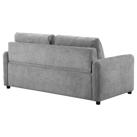 Grey Upholstered Queen Sleeper Sofa With Memory Foam Mattress - Omega Lifestyles