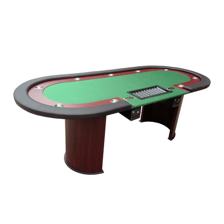 Modern 96-Inch Wood Poker Table With Chip Tray - Omega Lifestyles