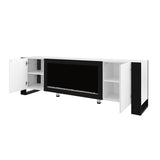 Modern White TV Stand With 34-Inch Electronic Fireplace - Sleep Galleria