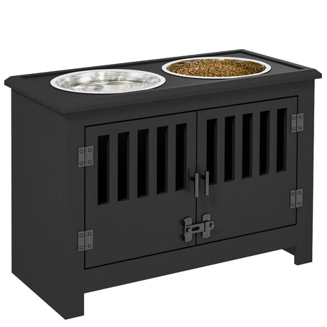Elevated Dog Bowl Stand With Storage Cabinet - Sleep Galleria