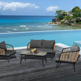 4-Piece PE Rattan Wicker Patio Sofa Set - Omega Lifestyles