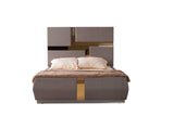 Modern Metallic River Sand Upholstered King Bed Frame - Omega Lifestyles
