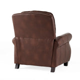 Contemporary Brown PU Pushback Recliner With Rubberwood Legs - Omega Lifestyles