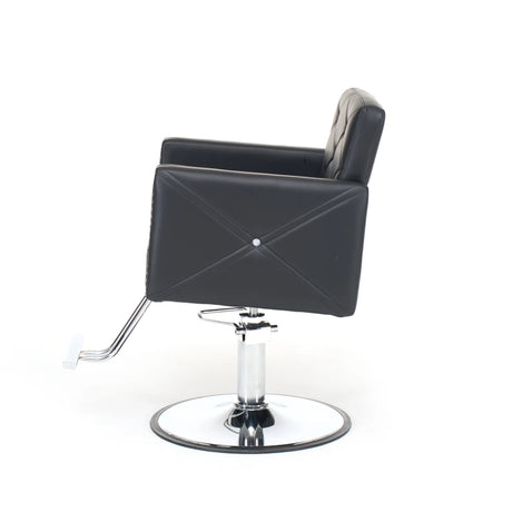 Black PU Leather Adjustable Height Barber Chair with Swivel - Omega Lifestyles