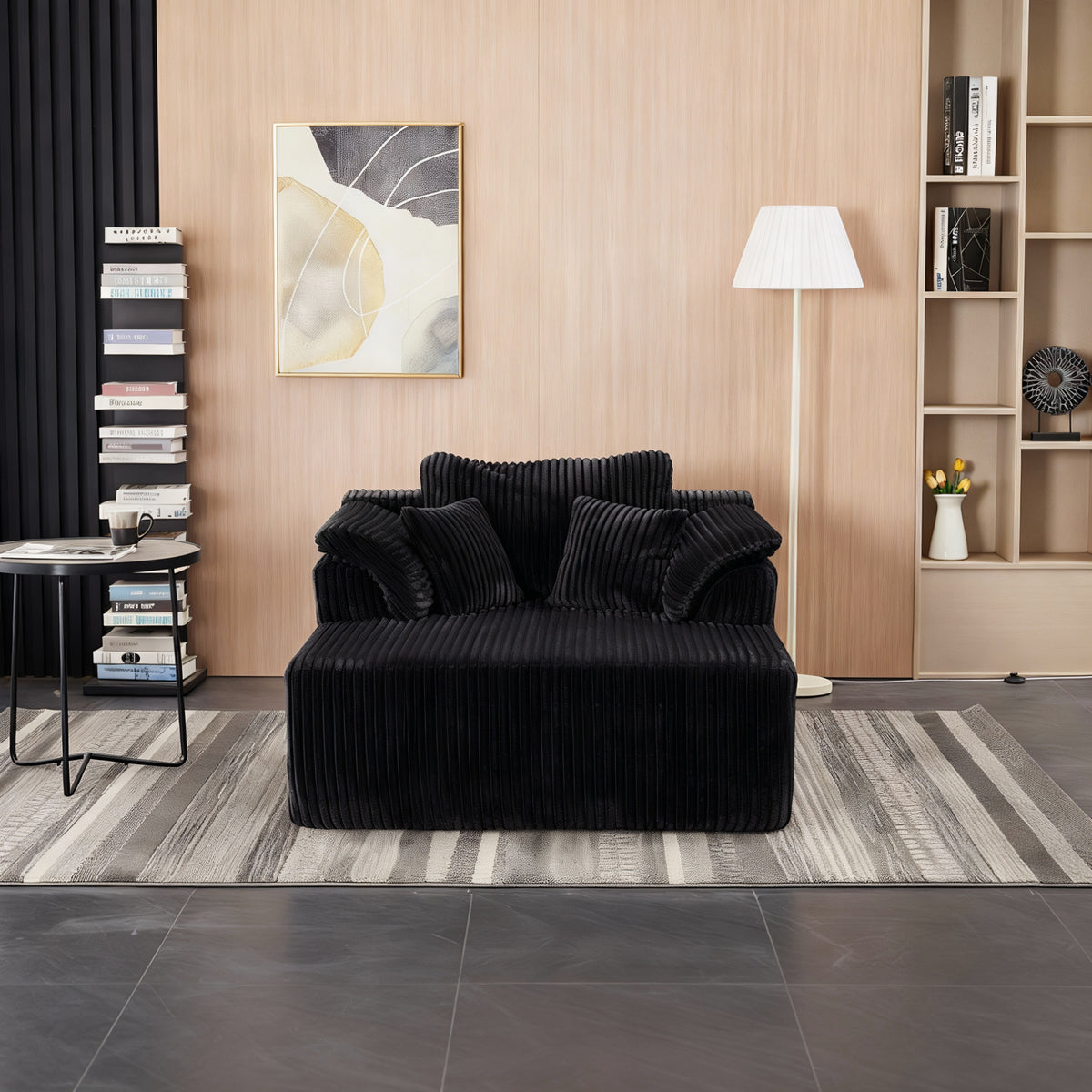 Oversized Soft Foam Chaise Lounge Chair With No Assembly