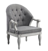 Gray Fabric Upholstered Wooden Seating Chair - Omega Lifestyles